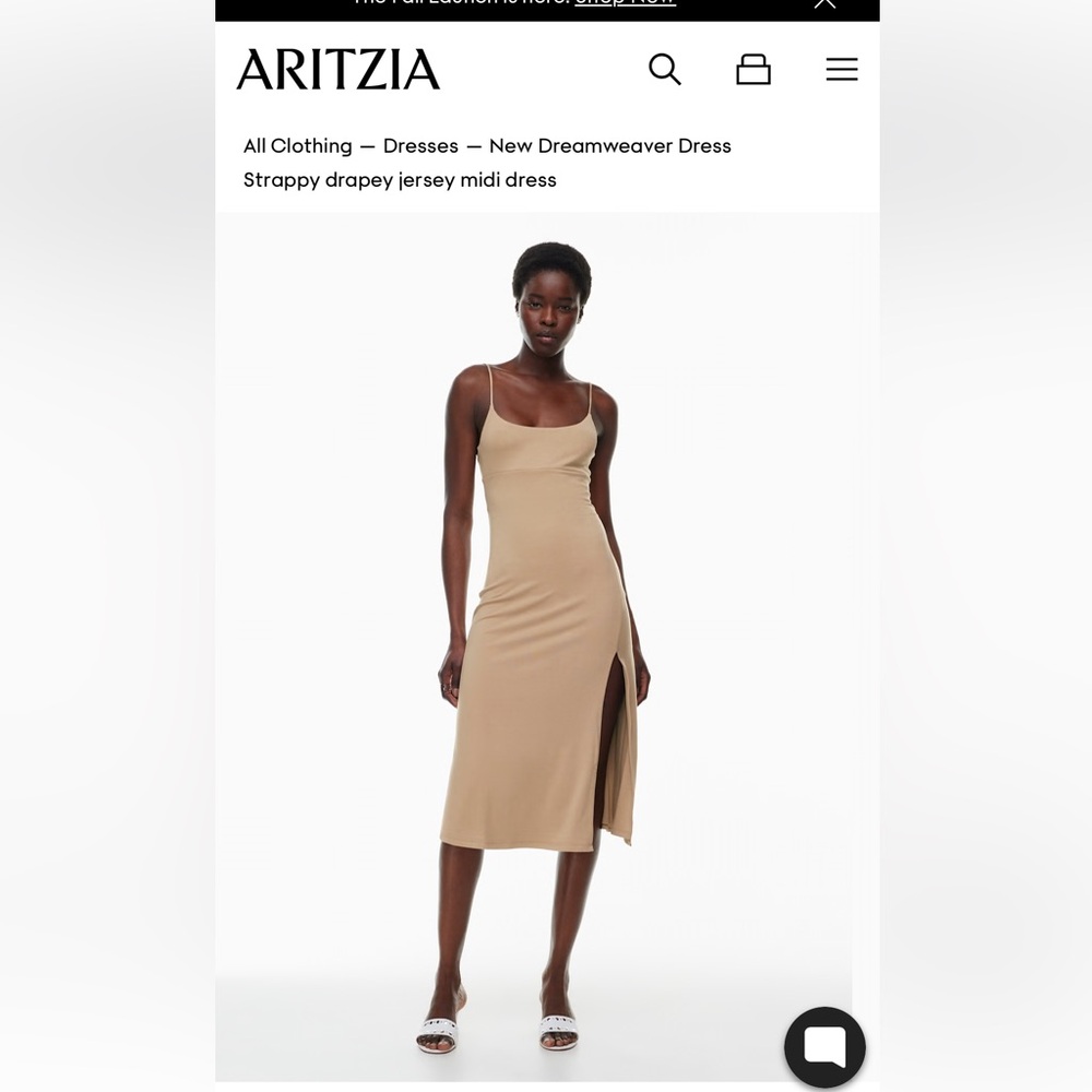Aritzia Wilfred New Dreamweaver Jersey Dress, Camel, XS